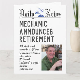 Mechanische pensionering Kaart om te personalisere