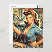 Mechanische Pin Up Briefkaart (Voorkant / Achterkant)