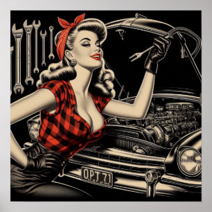 Mechanische Pin Up Poster