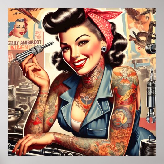  Mechanische Pin-up Poster (Voorkant)