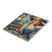  Mechanische Pin Up Tegeltje (Zijkant)