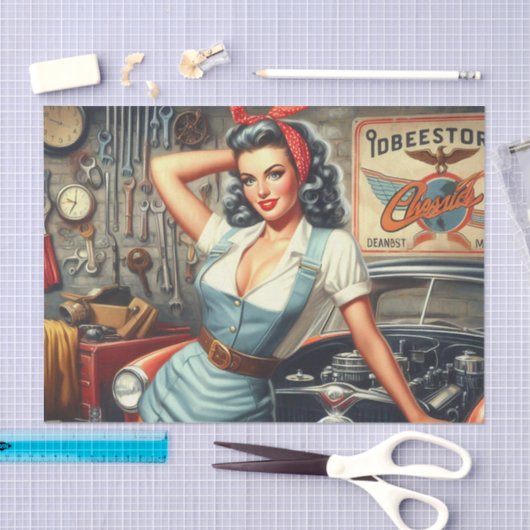 Mechanische Pin Up Tissuepapier (Craft)