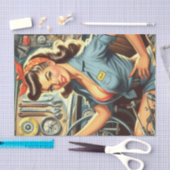 Mechanische Pin Up Tissuepapier (Craft)