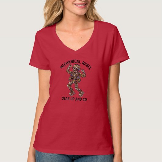 Mechanische Rebel Versnelling Robot T-shirt (Voorkant)