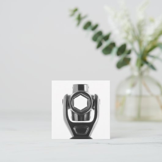 Mechanische & Repair Square Socket WFrench Busines Vierkante Visitekaartje (Staand voorkant)