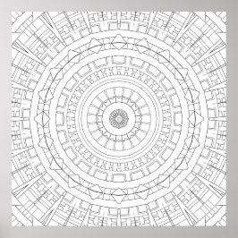 Mechanische Ring Mandala Precisie Kleur Kunst Poster