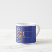 Mechanische Robot Cartoon Espresso Kop (Voorkant rechts)