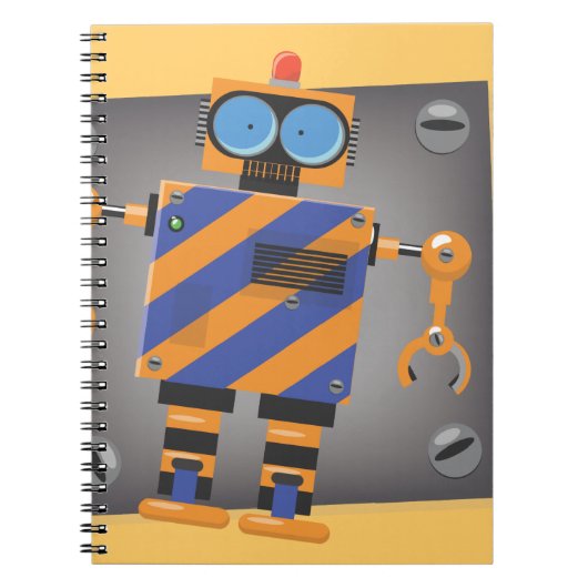 Mechanische Robot Cartoon Notitieboek (Voorkant)