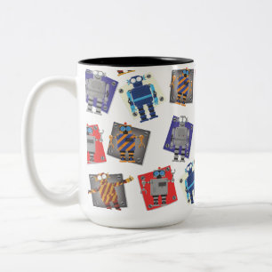 Mechanische Robot Cartoon Tweekleurige Koffiemok