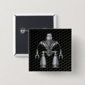 Mechanische Robot Cartoon Vierkante Button 5,1 Cm (Voorkant /achterkant)