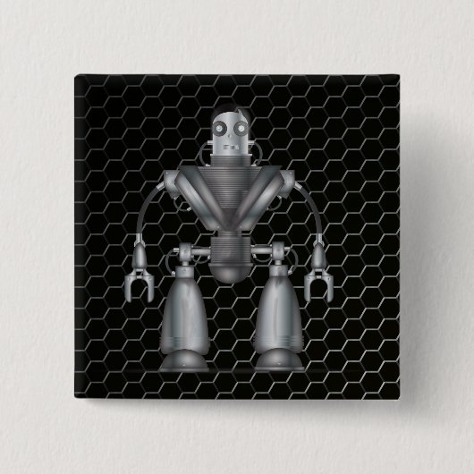 Mechanische Robot Cartoon Vierkante Button 5,1 Cm (Voorkant)