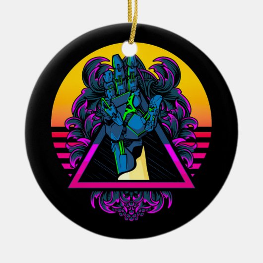 Mechanische robotische handkunst | keramisch ornament (Voorkant)