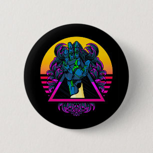 Mechanische robotische handkunst ronde button 5,7 cm