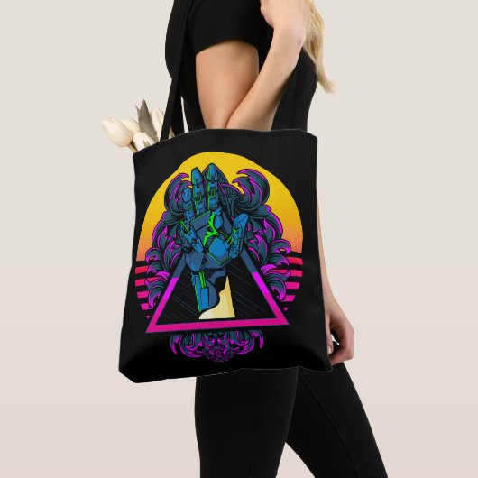 Mechanische robotische handkunst | tote bag (Dichtbij)