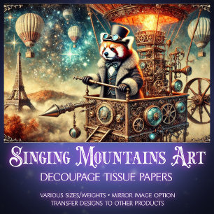 mechanische rode panda reis ontkoppeling tissuepapier