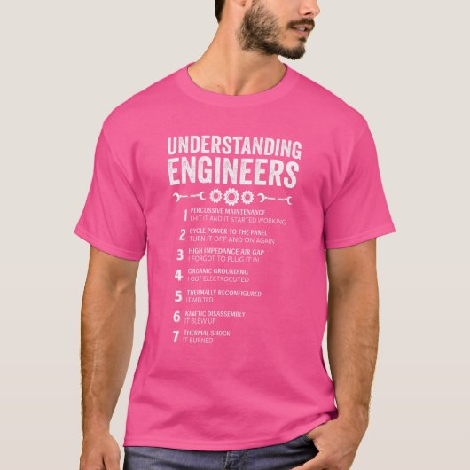 Mechanische Sarcastische Engineering Understanding T-shirt (Voorkant)