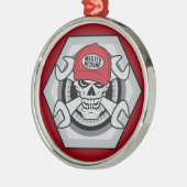 Mechanische schedel-01 metalen ornament (Links)