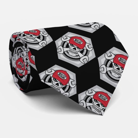 Mechanische schedel stropdas (Opgerold)