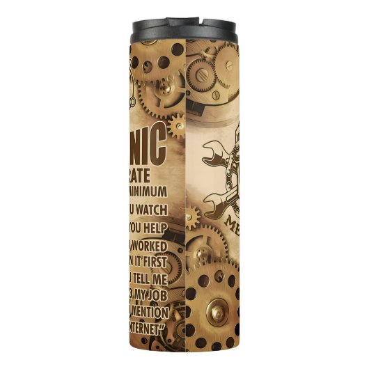 Mechanische schedel uurtarief grafiek thermosbeker (Achterkant)