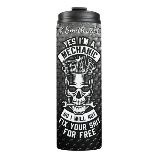 Mechanische schedel vrije fix waarschuwing thermosbeker (Voorkant)