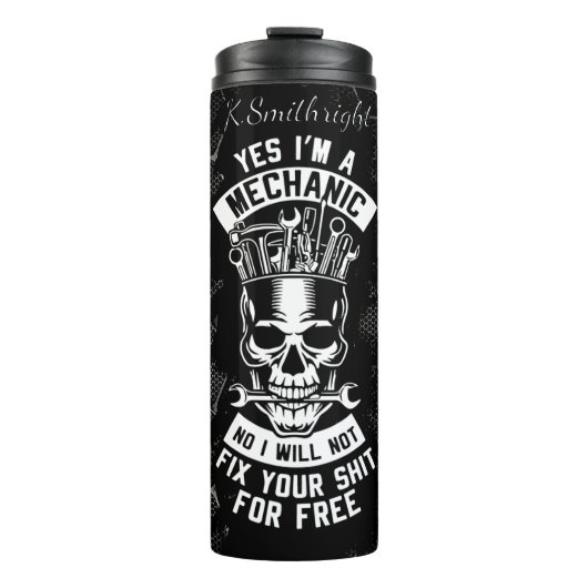 Mechanische schedel vrije fix waarschuwing thermosbeker (Voorkant)