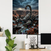 Mechanische Schorpioen Woestijn Ruïne Poster (Thuiskantoor)