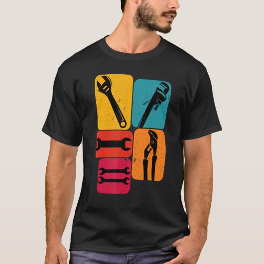 Mechanische schroefdraad Retrodesign T-shirt (Voorkant)