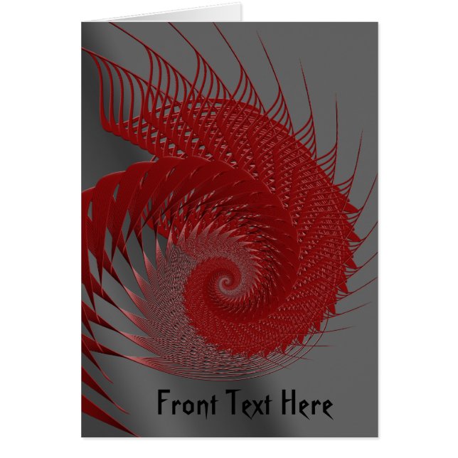 Mechanische Shell. Rode en grijze digitale kunst. (Voorkant)