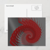 Mechanische Shell. Rode en grijze digitale kunst. Briefkaart (Voorkant / Achterkant)