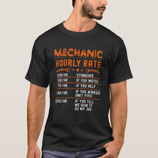 Mechanische Shirten met uurtarief T-shirt (Voorkant)