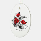 Mechanische Sikkel met Rode Rozen Keramisch Ornament (Links)