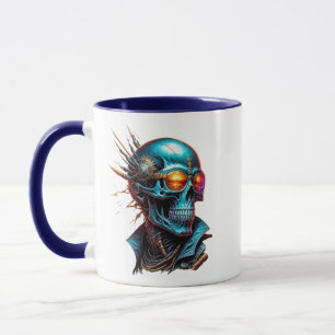 Mechanische slag in cyberpunk-stijl. mok