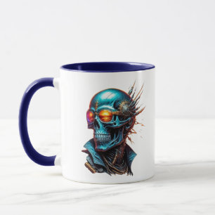 Mechanische slag in cyberpunk-stijl. mok