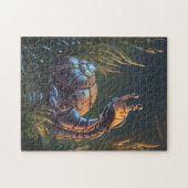Mechanische slak in het gras legpuzzel (Horizontaal)