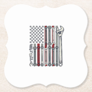 Mechanische Sleutel Vlag Vintage Gravure Vector On Kartonnen Onderzetters