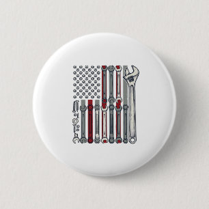 Mechanische Sleutel Vlag Vintage Gravure Vector On Ronde Button 5,7 Cm