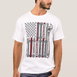 Mechanische Sleutel Vlag Vintage Gravure Vector On T-shirt