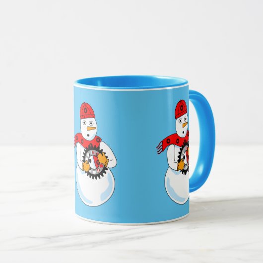 Mechanische sneeuwman mok (Voorkant rechts)