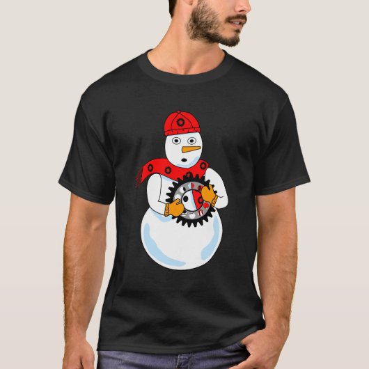 Mechanische sneeuwman t-shirt (Voorkant)