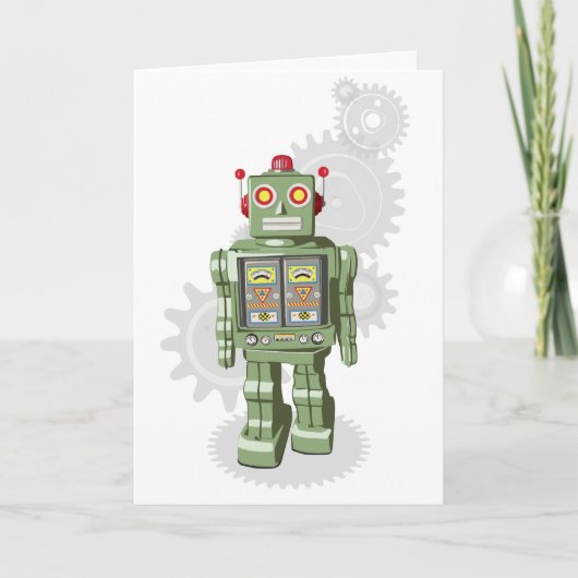 Mechanische Speelgoed Robot Birthday-kaart Kaart (Voorkant)
