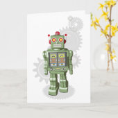 Mechanische Speelgoed Robot Birthday-kaart Kaart (Gele Bloem)