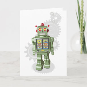 Mechanische Speelgoed Robot Birthday-kaart Kaart