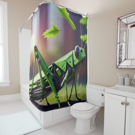 mechanische sprinkhaan douchegordijn (In situ)