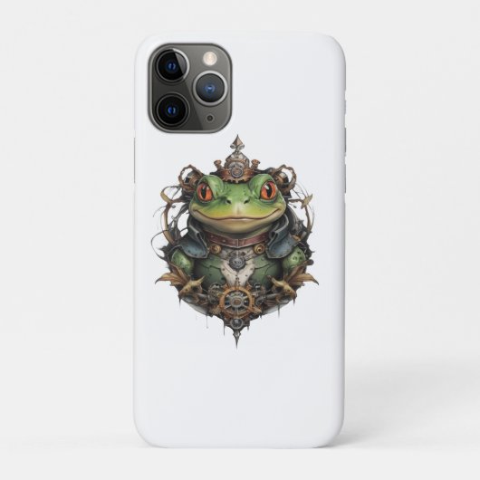 Mechanische sprong: de Steampunk groene kikker Case-Mate iPhone Case (Achterkant)
