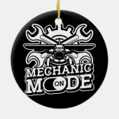 Mechanische stand op Vliegtuig Ingenieur Vliegtuig Keramisch Ornament (Achterkant)