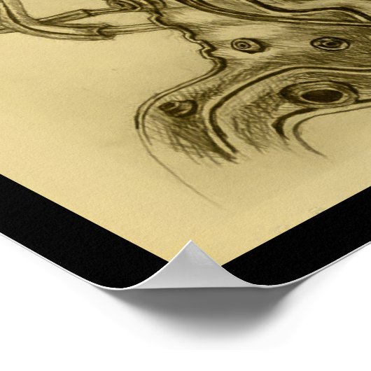 Mechanische stankanatomie Steampunk Afdruktekening Poster (Hoek)