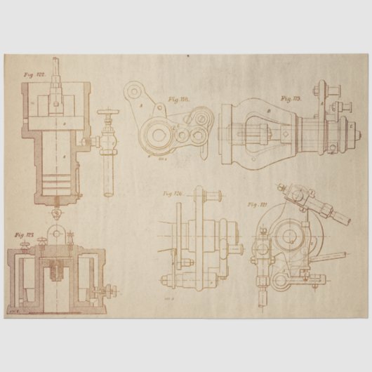 Mechanische Steampunk Design Serie #2 Tissuepapier (Voorkant)