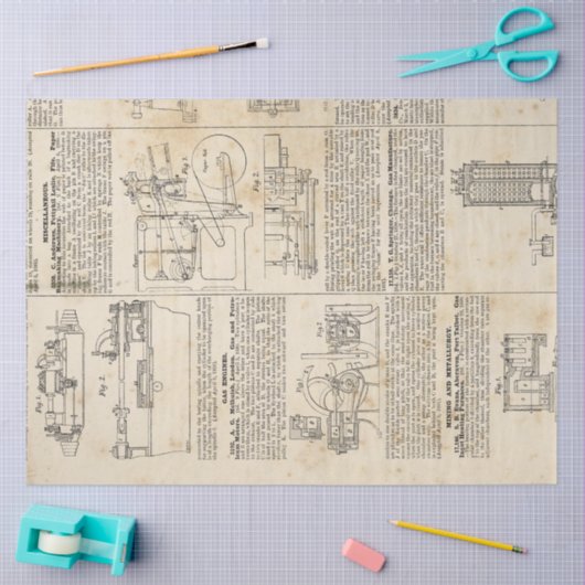 Mechanische Steampunk Design Series #1 Tissuepapier (Craft)
