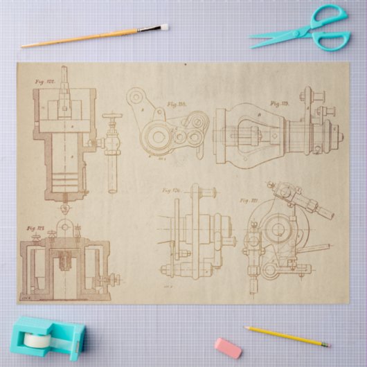 Mechanische Steampunk Design Series #2 Tissuepapier (Craft)