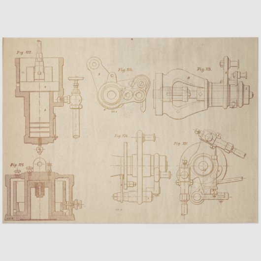 Mechanische Steampunk Design Series #2 Tissuepapier (Voorkant)